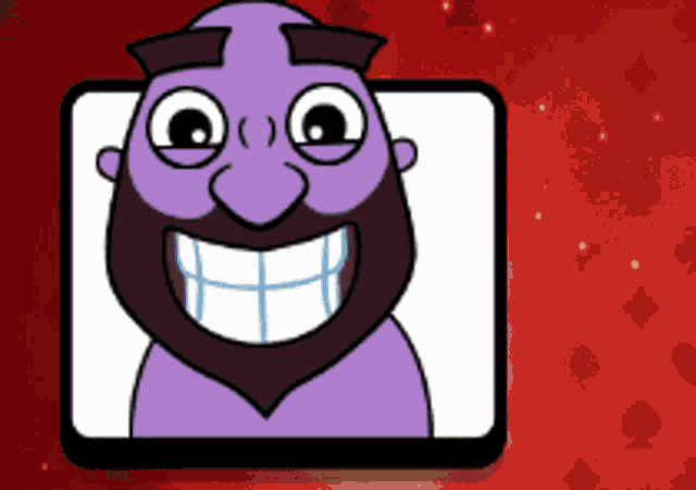 a cartoon character with a beard and big smile