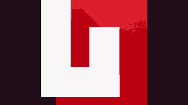 a white letter l is on a red background