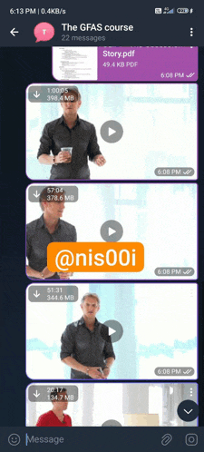 a screenshot of the gfas course shows a man giving a presentation
