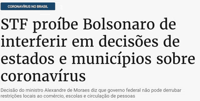 a newspaper article in a foreign language about coronavirus in brazil