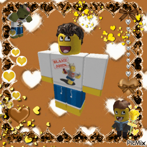 a picture of a roblox character wearing a shirt that says blank john