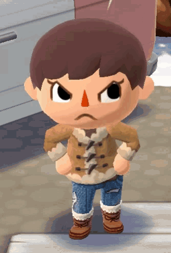 a cartoon character with an angry look on his face is standing with his hands on his hips