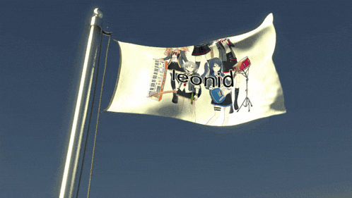 a flag that says leonic on it is flying in the wind