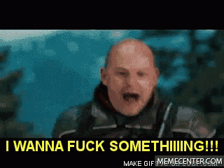 a bald man says i wanna fuck something while holding a gun