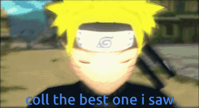 a pixelated image of naruto with the words coll the best one i saw below him