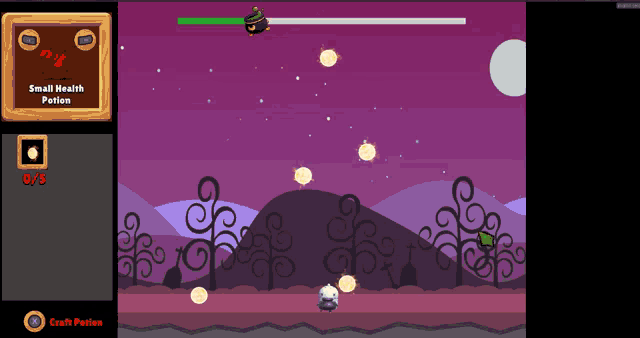a screen shot of a video game with small health potion