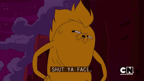a cartoon character says shut ya face in a cartoon network ad