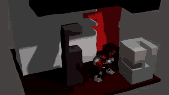 a 3d rendering of a building with the letter f in the middle of it
