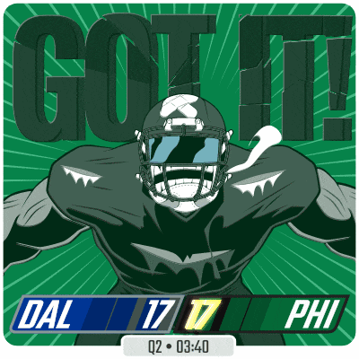 a cartoon of a football player with the words got it
