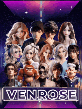 a poster for a video game called venrose with cartoon characters