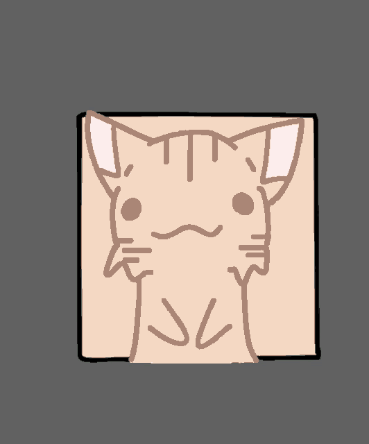 a cartoon drawing of a cat with its tongue out