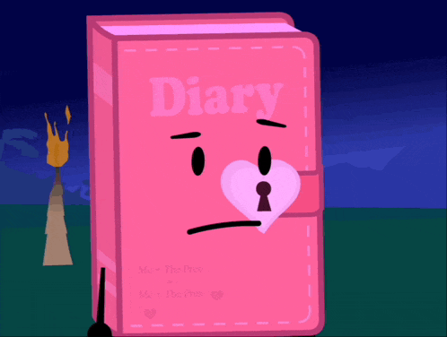 a pink diary with a heart and a keyhole