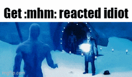 a man in a suit is standing in front of a tunnel with the words get mhm reacted idiot above him