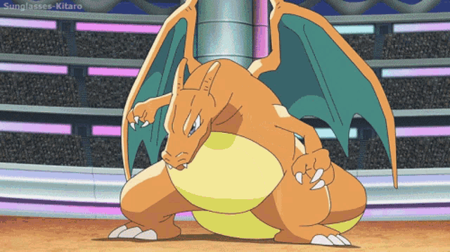 a cartoon of a dragon with sunglasses kitaro in the corner