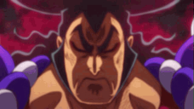a cartoon drawing of a man with a very angry expression