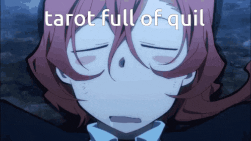 tarot full of quil is written on a picture of a girl