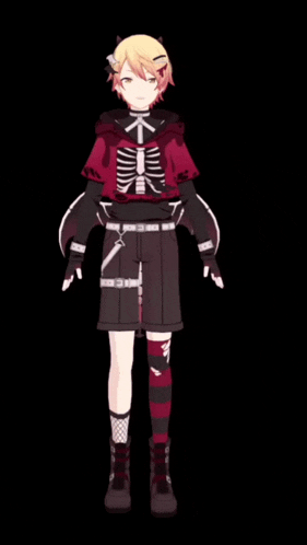 a cartoon character is wearing a skeleton outfit with wings