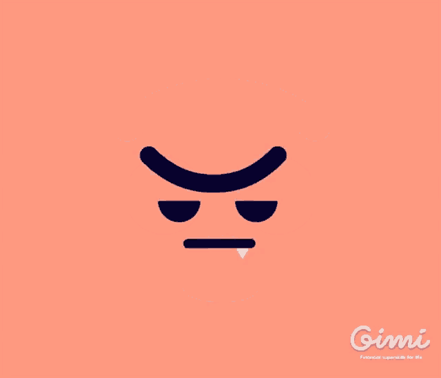 a cartoon illustration of a face with the word gimi on the bottom