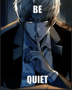 a man in a suit is making a quiet gesture with his finger on his lips