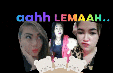 a collage of three women with the words aahh lemaah