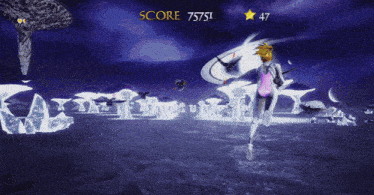 a video game with a score of 73751