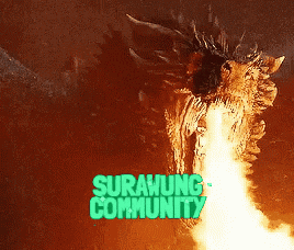 a picture of a dragon with the words surawung community written below it