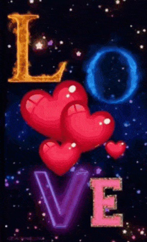 the letter e is surrounded by hearts and the letter l is surrounded by hearts