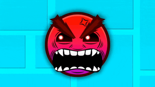 a cartoon smiley face with a very angry expression