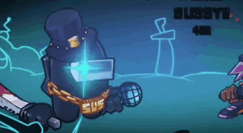 a cartoon character wearing a top hat and a chain with the word sus on it