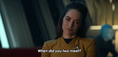 When Did You Two Meet Captain Batel GIF - When Did You Two Meet Captain Batel Melanie Scrofano GIFs