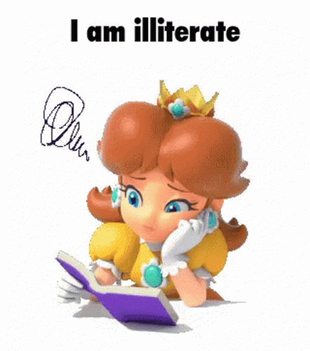 Daisy Super Mario GIF - Daisy Super Mario Cant Read Meme GIFs