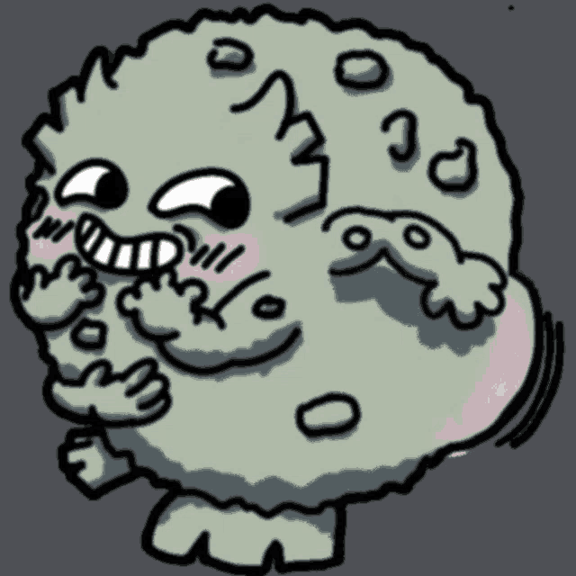 a cartoon drawing of a sheep with a silly face