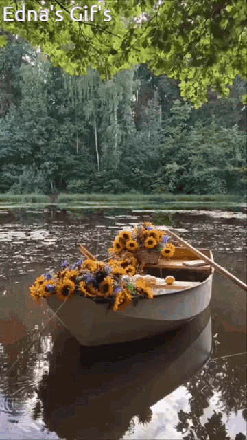 Boat Flowers GIF - Boat Flowers Lake GIFs