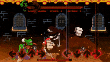 mario and luigi are fighting each other in a game