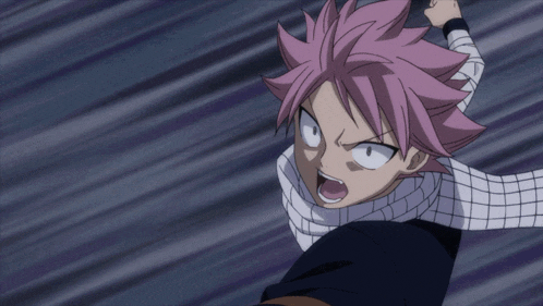 a cartoon character with pink hair and a scarf on