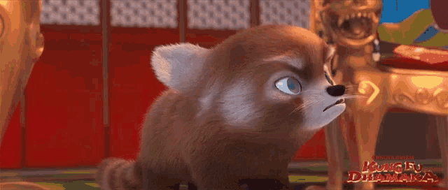 a cartoon of a raccoon with the word jungle on the bottom right
