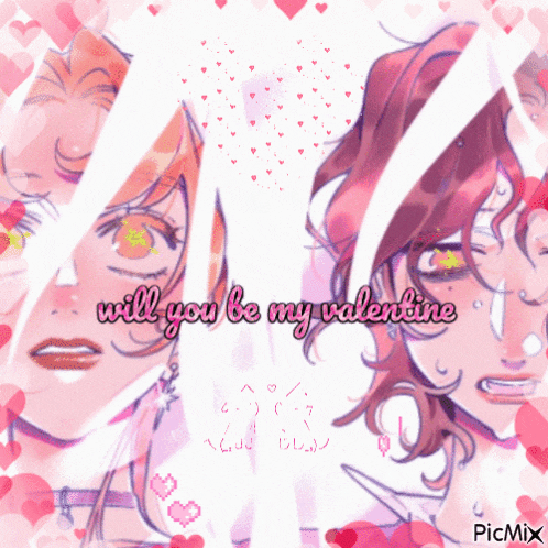 a picture of two girls with the words will you be my valentine written on it