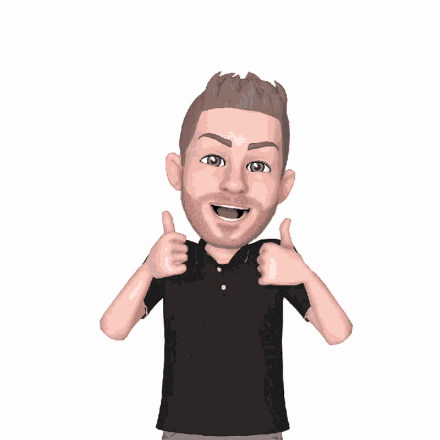 a cartoon man is giving two thumbs up and smiling