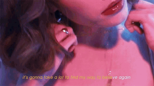 a close up of a woman 's neck with the words " it 's gonna take a lot "