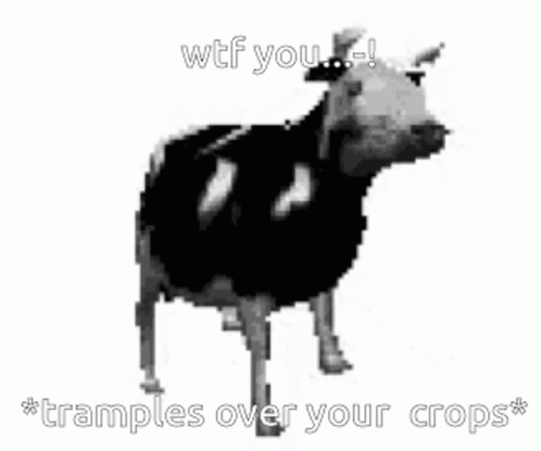 Cow Funi Cow GIF - Cow Funi Cow Tramples Over Your Crops GIFs