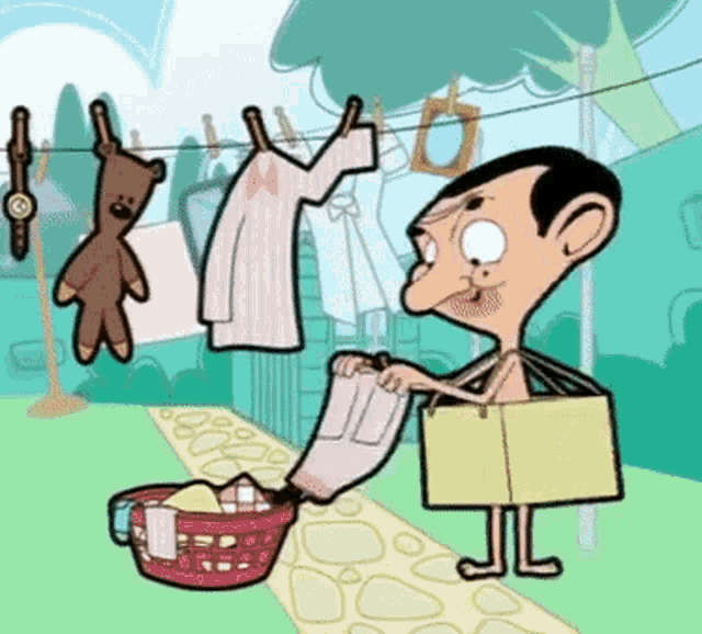 Mr Bean L4undry GIF - Mr Bean L4undry Laundry GIFs