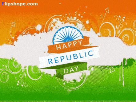 a happy republic day greeting card with a fan on it