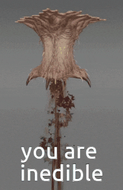 a poster that says " you are inedible " with a picture of a tree