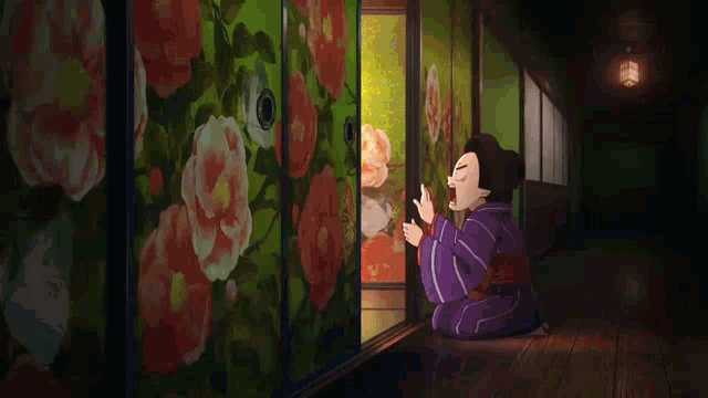 a painting of a woman in a purple robe
