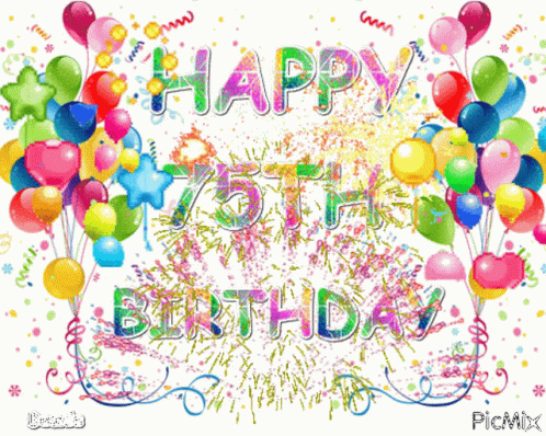Happy75th Birthday Balloons GIF - Happy75th Birthday Balloons Hbd GIFs