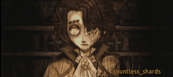 a drawing of a man with the words countless_shards below it