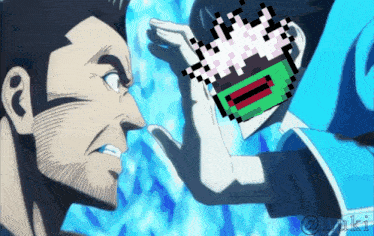 a pixel art drawing of a man and a woman with the letters lkki on the bottom right