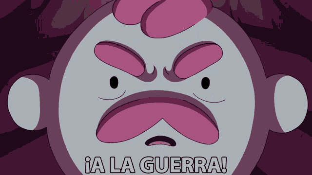 a cartoon monkey with an angry face and the words a la guerra