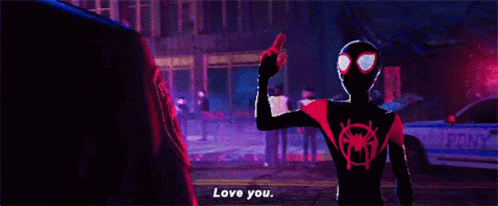 Spider Man Into The Spider Verse Miles Morales GIF - Spider Man Into The Spider Verse Miles Morales Love You GIFs