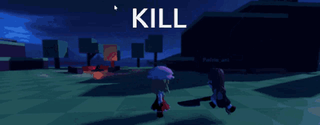 a screenshot of a game that says kill